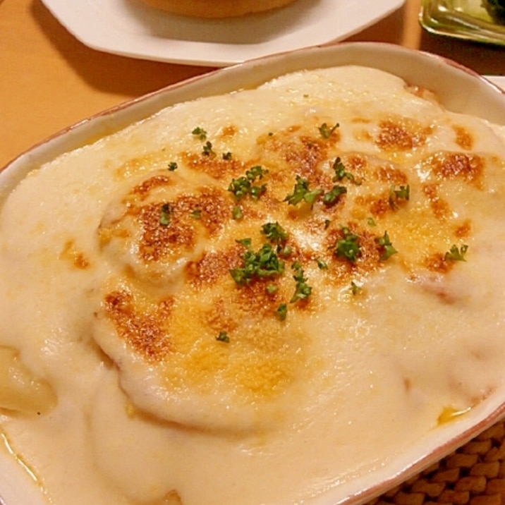 薄切りポテトのシャキシャキポテトグラタン♪